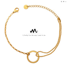 Circle Detail Double-Chain Bracelet