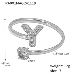 Silver-Tone Initial Necklace, Earrings, Bracelet & Ring