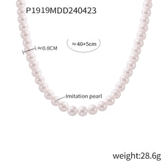 Pearl-Look Round Bead Necklace
