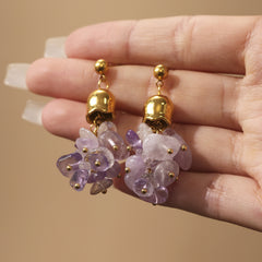 Citrine & Amethyst Crystal Drop Earrings