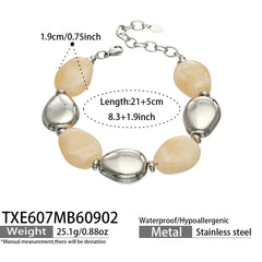 Oval Color Resin Necklace and Bracelet