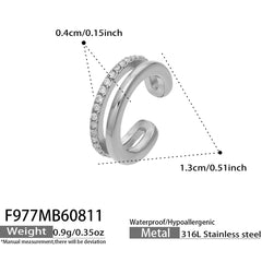 Double-Row Cubic Zirconia Ear Cuff