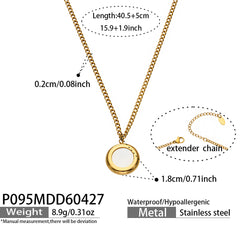 18K Gold-Plated Shell or Pearl-Look Pendant Necklace