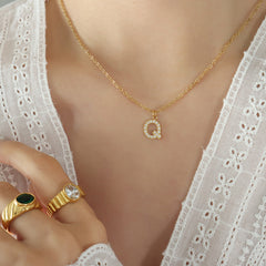 Sparkling Initial Pendant Necklace
