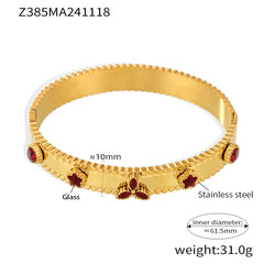 Colored Accent Structured Bangle Bracelet