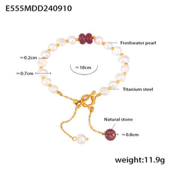 Freshwater Pearl Colored Bead Bracelet
