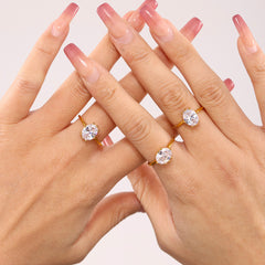 Oval Cubic Zirconia Solitaire Ring