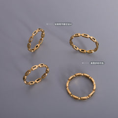 Gold-Tone Openwork Link Ring