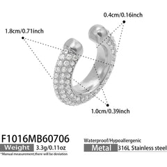 Cubic Zirconia Rounded Ear Cuff - Single