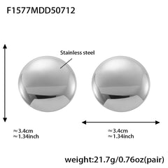 Sculptural Round or Heart Stud Earrings