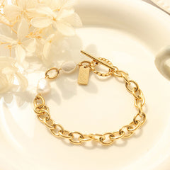 Freshwater Pearl Toggle Chain Bracelet