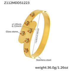 18K Gold-Plated Colored Accent Bangle Designs