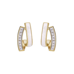 Daphne Vintage-Inspired Shell Pavé Shell Stud Earrings