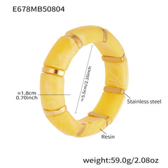 Color Resin Wide Stretch Bracelet