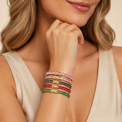 Colorful Cubic Zirconia Tennis Bracelet & Necklace