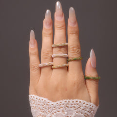 Cubic Zirconia or Pearl-Look Accent Ring