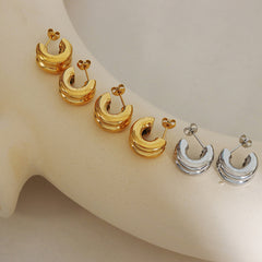 18K Gold-Plated Polished Huggie Hoop Earrings