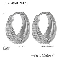 18K Gold-Plated Color Cubic Zirconia Rounded Hoops