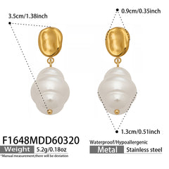 Irregular Pearl-Look Drop Earrings