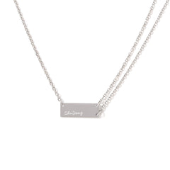 Minimalist Engraved Rectangular Tag Necklace