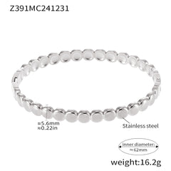 18K Gold-Plated Beaded Clasp Bangle Bracelet
