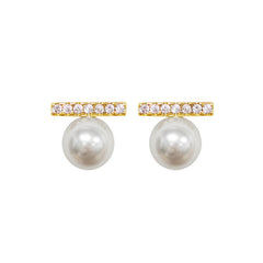 Marielle Vintage-Inspired Pearl Pavé Stud Earrings No. 531323