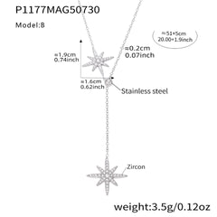 Cubic Zirconia Starburst Lariat Necklace