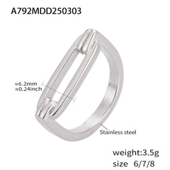 Polished Rectangular Openwork Ring