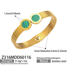 Round Accent and Shell Bangle Designs