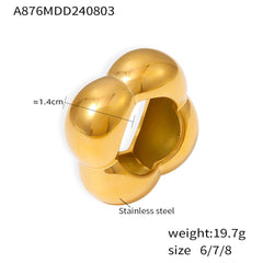 Sculptural Rounded Flower Stainless Steel Ring