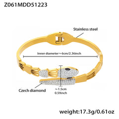 Sculptural Cubic Zirconia Clasp Bracelets