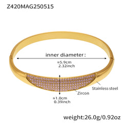 Cubic Zirconia or Openwork Bangle Bracelet