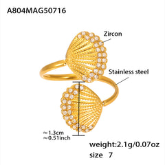 Ocean Motif Cubic Zirconia Open Ring Designs