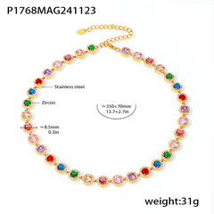 Heart & Round Cubic Zirconia Necklace & Bracelet