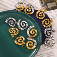 Spiral Stainless Steel Stud Earrings