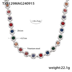 Color Cubic Zirconia Necklace and Bracelet