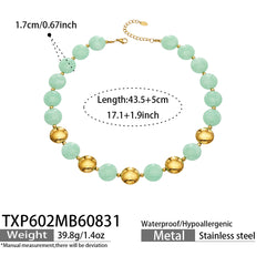 Color Resin Bead Necklace and Bracelet