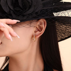18K Gold-Plated Openwork Faux Pearl Earrings