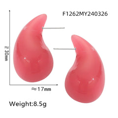Colorful Resin Teardrop Stud Earrings