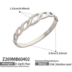 Cubic Zirconia Geometric Link Bangle Designs