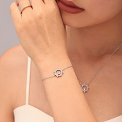 Sunburst Cubic Zirconia Necklace, Bracelet or Separate Chain