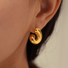 Sculptural Twisted Loop Stud Earrings