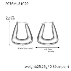18K Gold-Plated U-Shaped Hoop Earrings
