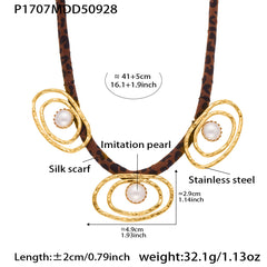 Gold-Tone Sculptural Pendant Necklace