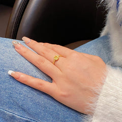 Marielle Crystal Twisted Adjustable Ring