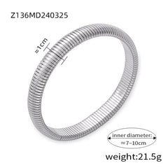 Ribbed Coil Bangle Bracelet