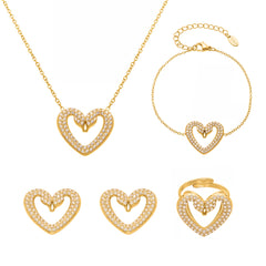 Swan Heart Cubic Zirconia Necklace, Bracelet, Ring or Earrings