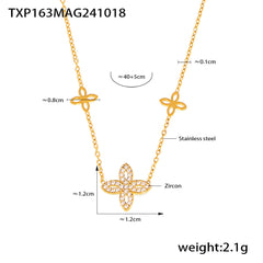 Clover Cubic Zirconia Necklace, Bracelet or Separate Chain