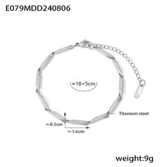 Geometric Link Stainless Steel Necklace & Bracelet