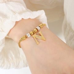 18K Gold-Plated Initial Charm Bracelet